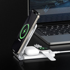 Бездротова зарядка MAXCO 3in1 15W Folding Wireless Charger (MW08) сір.