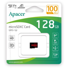 Карта пам'яті Apacer microSDXC UHS-I 128GB R100 V10 A1 (AP128GMCSX10UB-RA)