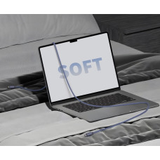 Кабель UMETRAVEL С6С Type-C/Type-С silicone блакитний