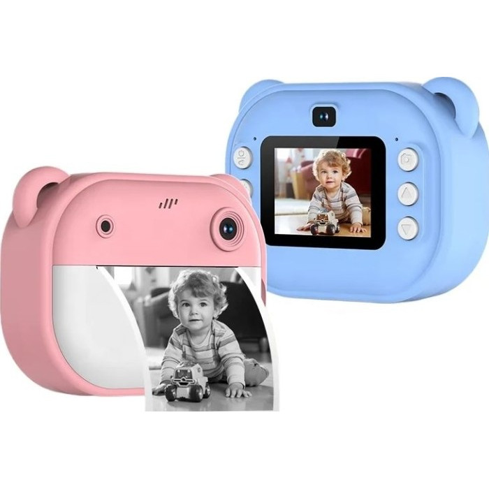 Дитячий фотоапарат-принтер Bambi Frog blue (blue)(6948679457692)