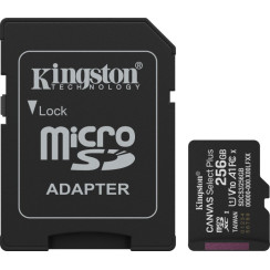 Карта пам'яті Kingston MicroSDXC 256GB Canvas Select Plus Gen3 150MB/s A10 + SD-адаптер (SDCS3/256GB)