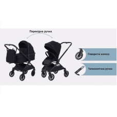 Коляска універсальна 2в1 Kidilo D900 black