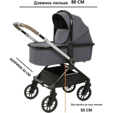 Коляска універсальна 2в1 Kidilo D900 dark grey