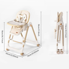 Стільчик-шезлонг для годування 2в1 Kidilo Baby Chair Z901 beige (11-3)