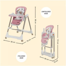 Стільчик-шезлонг для годування 2в1 Kidilo Baby Chair Z901 pink (11-3)