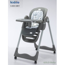 Стільчик для годування Kidilo KD805 з іграшкою grey