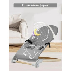 Дитячий шезлонг Kidilo Shaking chair DKL-601 Grey
