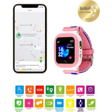 Дитячий смарт-годинник AmiGo GO004 Splashproof Camera + LED Pink
