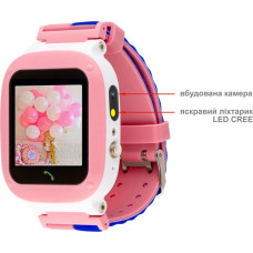 Дитячий смарт-годинник AmiGo GO004 Splashproof Camera + LED Pink