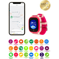 Дитячий смарт-годинник AmiGo GO005 4G WIFI Thermometer Pink