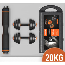 Гантелі FED набірні з функцією штанги 20KG (2*10кг) Black FED-8007