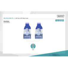 Патч-корд CAT 5e U-UTP, Cu, PVC AWG 26/7, довжина 2 м, колір синій DK-1511-020/B DIGITUS by ASSMANN