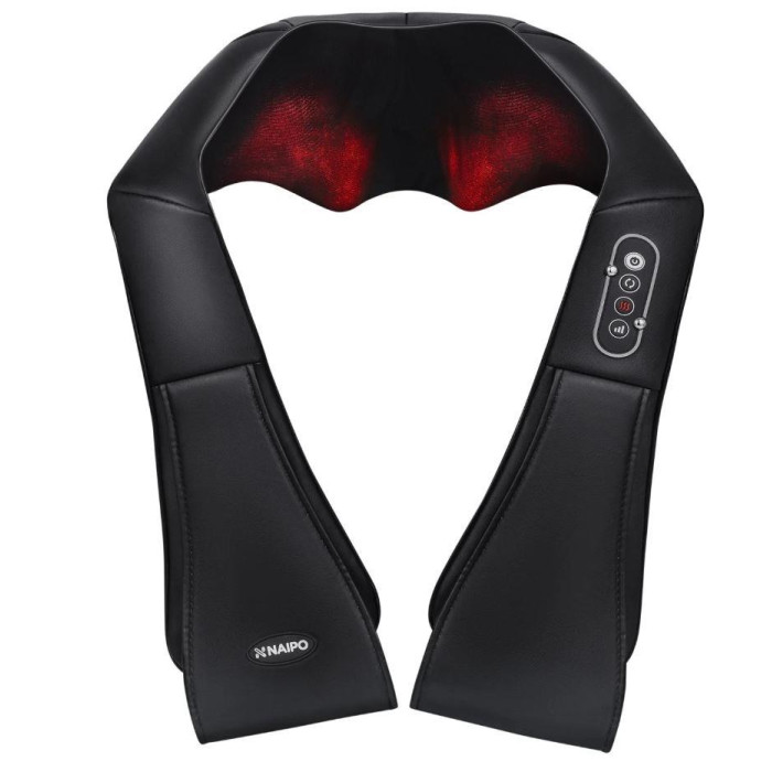 Масажер NAIPO Shoulder & Neck Massager with Shiatsu Kneading Massage and Heat з підігрівом для шиї з функціями масажу Шиатцу та 3D-обертанням; модель - MGS-150DC