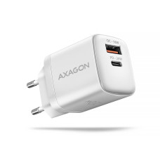 Мережевий зарядний пристрій AXAGON ACU-PQ20W, QC3.0/AFC/FCP + PD type-C, 20W, white