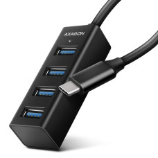 Хаб AXAGON HUE-M1C SuperSpeed USB-C MINI hub, 20cm USB-C cable, Black