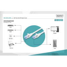Патч-корд CAT 5e SF-UTP, Cu, PVC AWG 26/7, довжина 0,5 м, колір сірий DK-1531-005 DIGITUS by ASSMANN