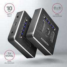 Док-станція AXAGON ADSA-M2C USB-C 3.2 Gen2 - 2x NVMe CLONE DUAL SDD Dock Station