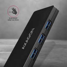 Хаб AXAGON HUE-G1A SuperSpeed USB SLIM hub, cable 14cm Type-A, Black
