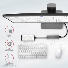 Хаб концентратор AXAGON HMC-5G2 USB-C 10Gbps SPEEDSTER 5in1 hub (rev2.0), Grey