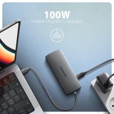 Хаб концентратор AXAGON HMC-8HLSA USB-C 5Gbps 9in1 hub, Grey