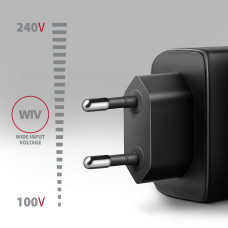 Мережевий зарядний пристрій AXAGON ACU-PQ45, QC3.0,4.0/AFC/FCP/PPS/Apple + PD type-C, 45W, black