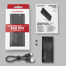 Зовнішній карман для накопичувачів AXAGON EEM2-SBC SuperSpeed+ USB-C - M.2 SATA SSD RAW box
