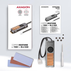 Радіатор з вентилятором для накопичувачів AXAGON CLR-M2FAN heatsink for M.2 SSD