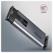 Зовнішній карман для накопичувачів AXAGON EEM2-SD2 USB-C 10Gbps - M.2 NVMe & SATA SSD DISPLAY box