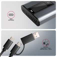Зовнішній карман для накопичувачів AXAGON EEM2-SD2 USB-C 10Gbps - M.2 NVMe & SATA SSD DISPLAY box