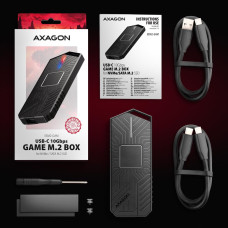 Зовнішній карман для накопичувачів AXAGON EEM2-GAM USB-C 10Gbps - M.2 NVMe & SATA SSD GAME M.2 box