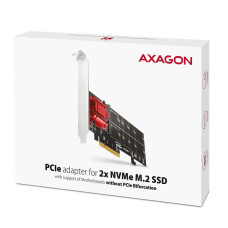Aдаптер AXAGON PCEM2-ND PCIe 2x NVMe M.2 controller