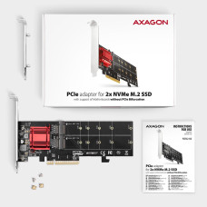 Aдаптер AXAGON PCEM2-ND PCIe 2x NVMe M.2 controller