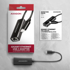 Мережевий адаптер AXAGON ADE-ARC USB-C 1 gigabit, чорний