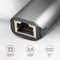 Мережевий адаптер AXAGON ADE-25RC SuperSpeed USB-C 2.5 gigabit, сірий