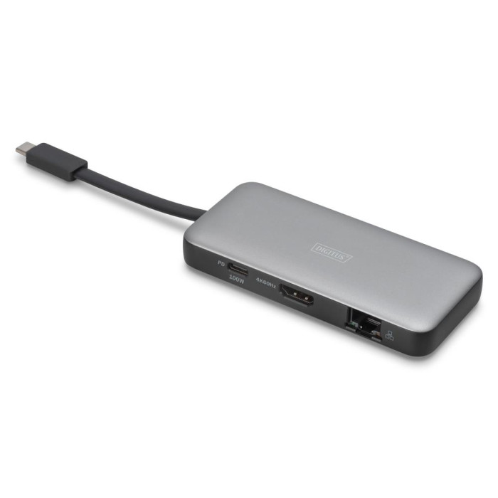 Док-станція USB-C, 7 портів, 1xHDMI, 2xUSB 3.2 Gen 1, 1xRJ45, 1xSD, 1xMicroSD, 1xPD DA-70916 DIGITUS by ASSMANN