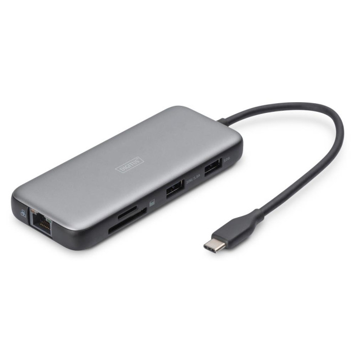 Док-станція USB-C, 8 портів, 2xHDMI, 3xUSB3.0, 1xRJ45, 1xSD, 1xMicroSD, 1xUSB-CPD  DA-70915 DIGITUS by ASSMANN