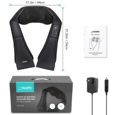 Масажер NAIPO Shoulder & Neck Massager with Shiatsu Kneading Massage and Heat з підігрівом для шиї з функціями масажу Шиатцу та 3D-обертанням; модель - MGS-150DC
