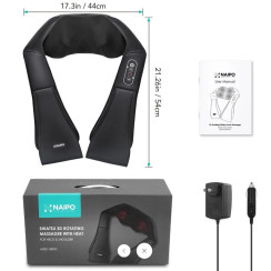 Масажер NAIPO Shoulder & Neck Massager with Shiatsu Kneading Massage and Heat з підігрівом для шиї з функціями масажу Шиатцу та 3D-обертанням; модель - MGS-150DC