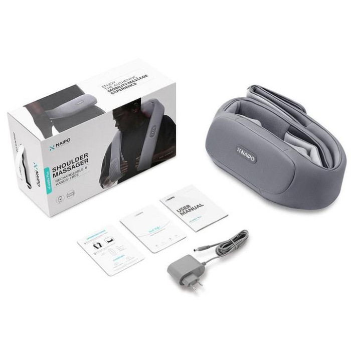 Масажер NAIPO oCuddle Plus Shiatsu Rechargeable Massager для плечей та шиї з вібрацією та додатковою функцією масажу Шиатцу; модель - oCuddle-P1