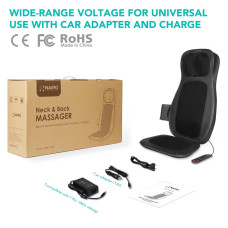 Масажна накидка на крісло Naipo Neck and Back з підігрівом і вібрацією MGBK-C2030 (Black)