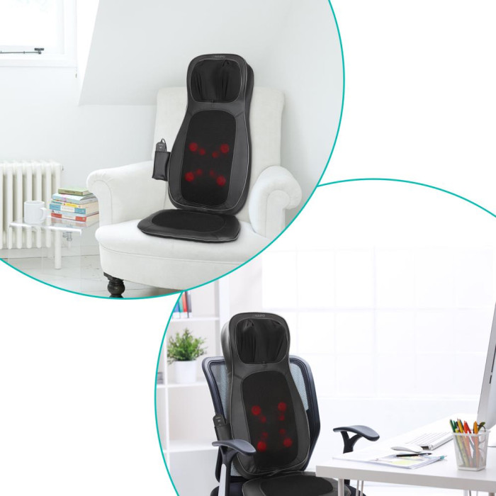 Масажна накидка на крісло Naipo Neck and Back з підігрівом і вібрацією MGBK-C2030 (Black)