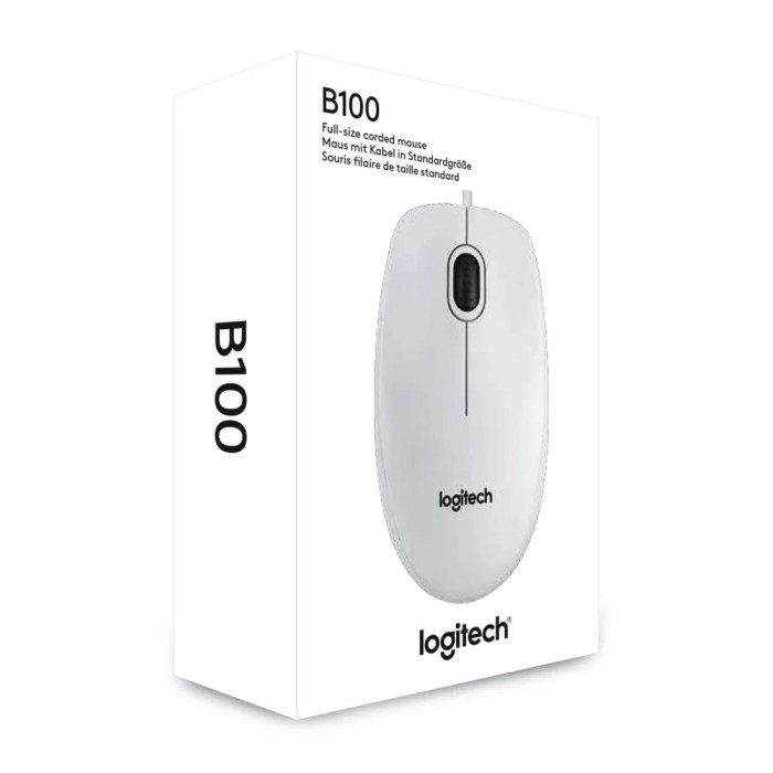 Миша Logitech B100 White (910-003360)