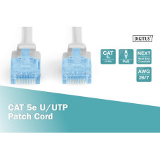 Патч-корд CAT 5e U-UTP, Cu, PVC AWG 26/7, довжина 3 м, колір сірий DK-1511-030 DIGITUS by ASSMANN