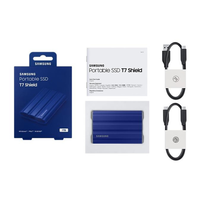 Твердотільний запам’ятовувальний пристрій накопичувач (SSD) USB3.1 1TB EXT. SHIELD T7 MU-PE1T0R/EU SAMSUNG