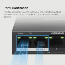 5-портовий настільний гігабітний комутатор з 4 портами РоЕ, MS105GP MERCUSYS