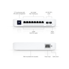 Мережевий комутатор Ethernet 8PORT 2.5GBE POE USW-ENTERPRISE-8-POE UBIQUITI