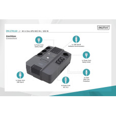 Джерело безперебійного живлення UPS ALL-IN-ONE 800VA 480W DN-170111 DIGITUS by ASSMANN