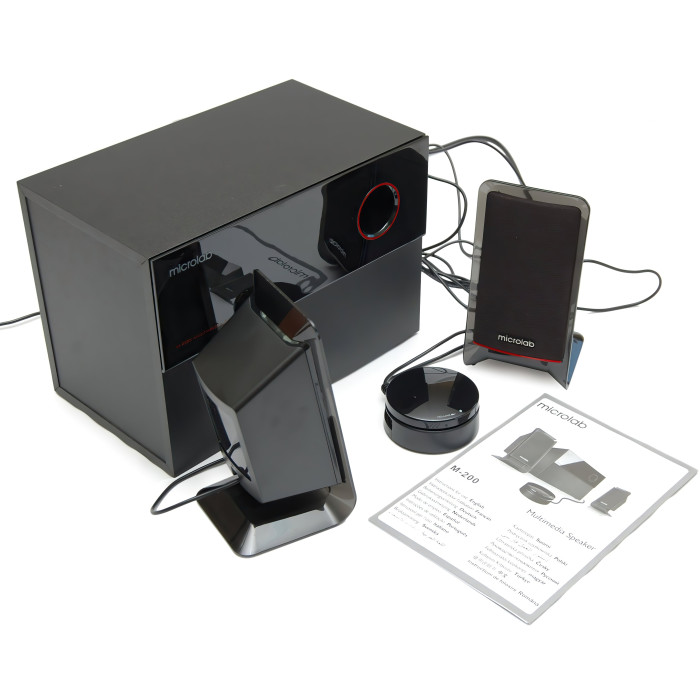Акустична система MICROLAB M-200 2.1, 40W, mini-jack, чорний