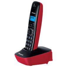 Радіотелефон DECT Panasonic KX-TG1611UAR, чорно-червоний