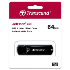 Накопичувач Transcend  64GB USB 3.1 Type-A JetFlash 750 Чорний